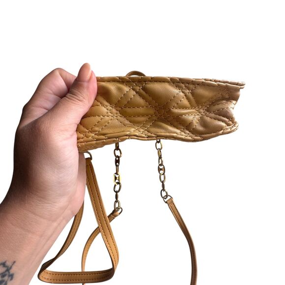 ZARA Quilted Satchel Style Small Tote Bag‎ Mustard Yellow - Picture 3 of 6